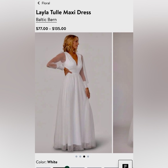 Layla Tulle Maxi Dress-White - Picture 6 of 7